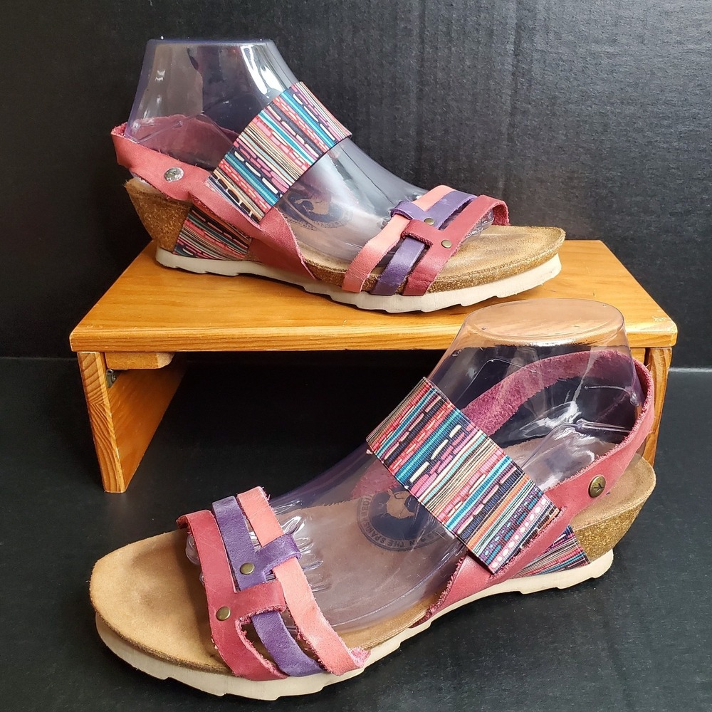 Women's Wanda Panda‎ Becky WP-10709 Red Pink Purple Leather Boho Size 40, US 8.5